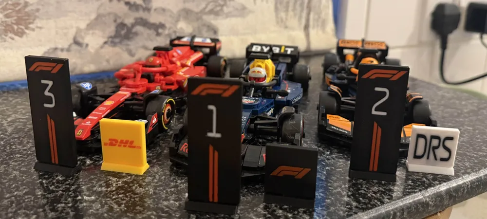 Speed Champions Parc Ferme & F1 Sign Set - Free 3D Print Model - MakerWorld