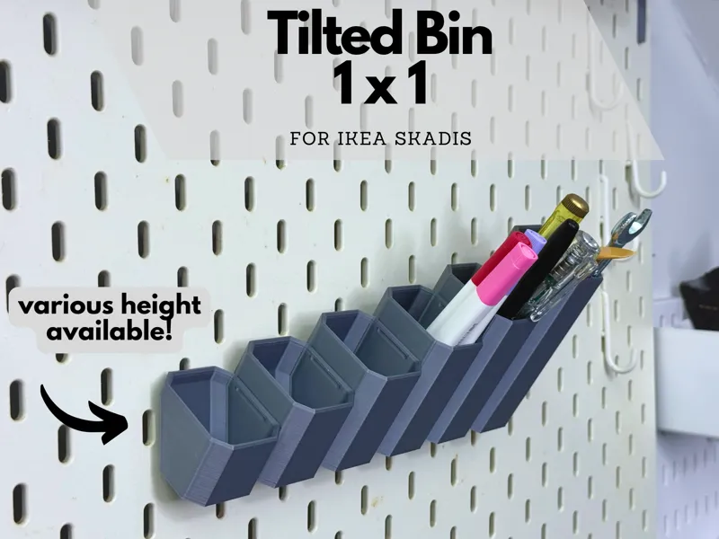Tilted Bins for Skadis - 1x1