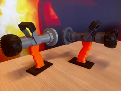 Detailed Firefighter Nozzle Display Model