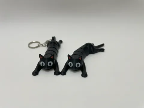 Articulated Black Cat - doll / keychain view 4