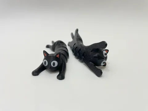 Articulated Black Cat - doll / keychain view 3