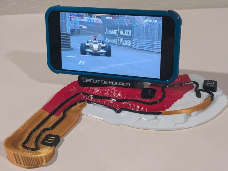 Racing Lines: Monaco — real-terrain phone stand