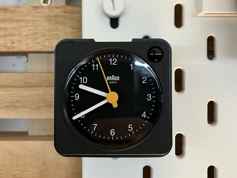 Braun alarm clock BC02XB - IKEA Skådis Mount