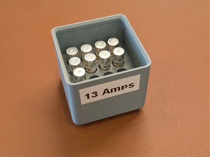 Gridfinity 1x1 Stackable UK Plug Fuse Holder