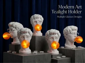 Modern Art David Statue Bubble Gum Tealight Holder