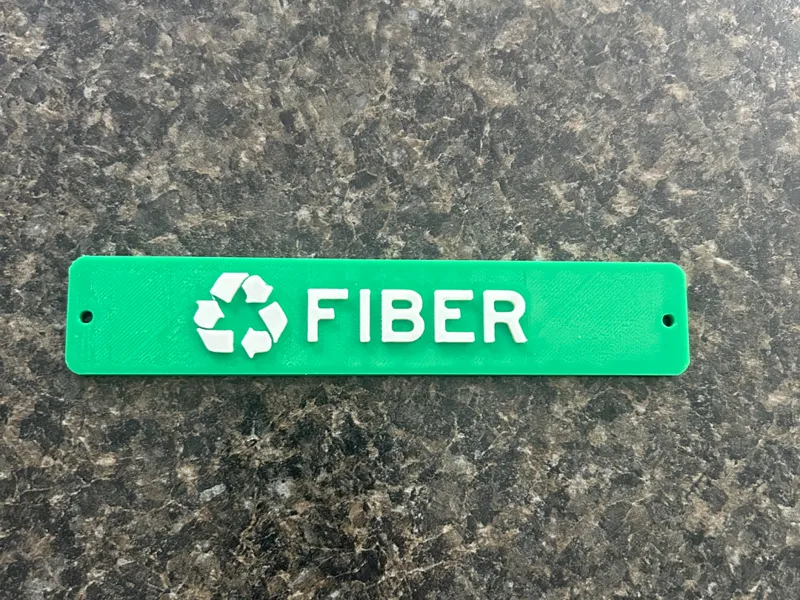 Fiber Sign For Recycling  