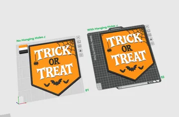 Modelo para impresión 3D: Trick or Treat Halloween Plaque — vista de referencia 4