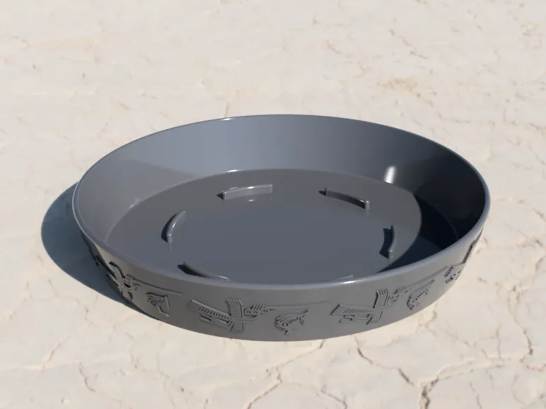 Pot tray with Dong Son pattern