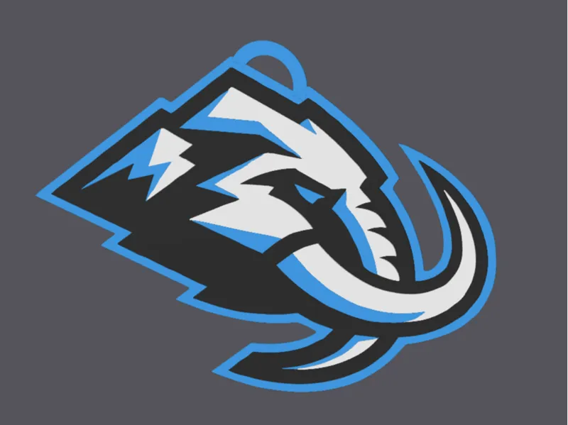 Utah Mammoth Logo 3D Chain Pendant