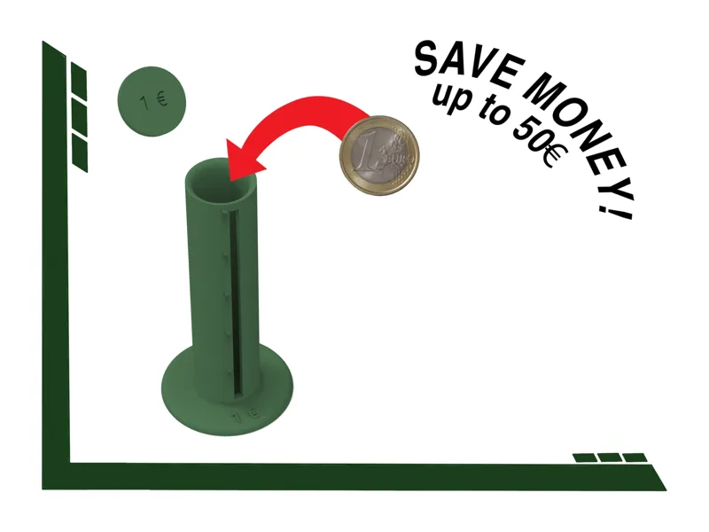 Geldstapel-Turm – Spare 50 € mit 1 € Münzen