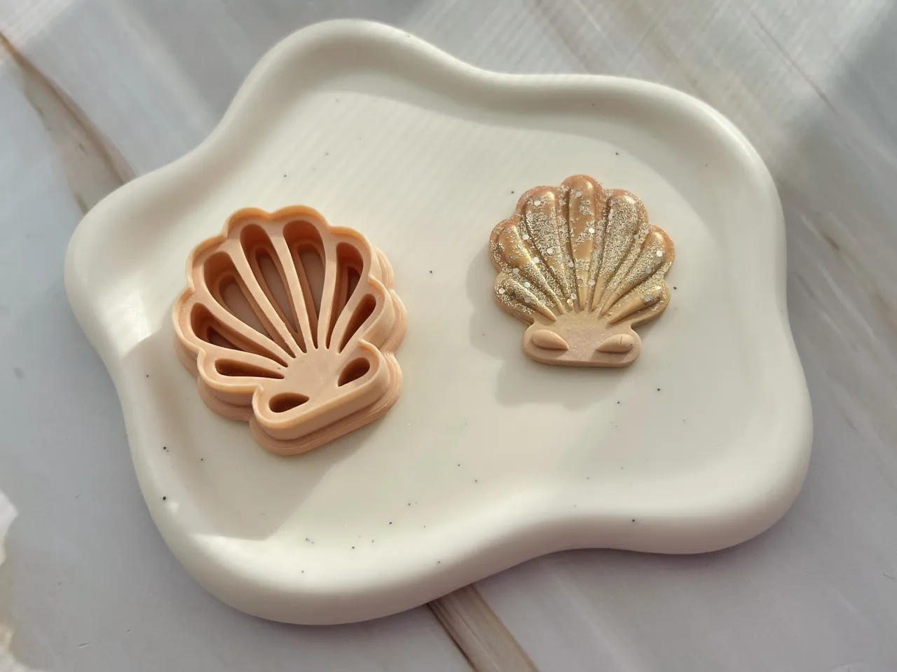 Seashell Polymer Clay Earrings Cutter view 2