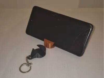 Keychain with phone holder