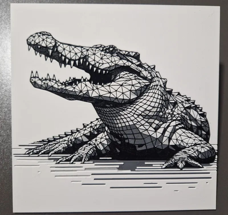 Hueforge aligator | Krokodil Polygon