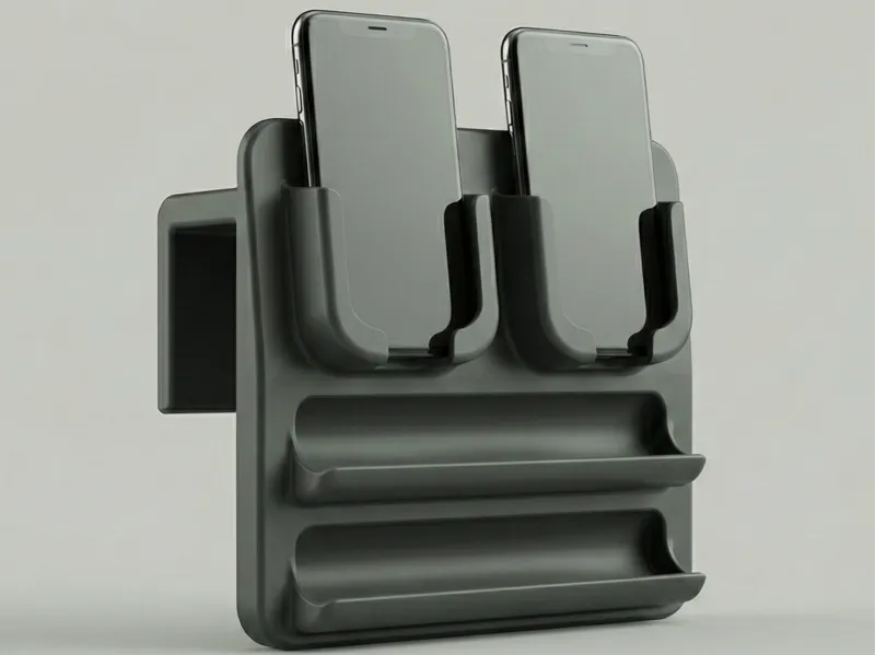 Bedside Minimalist Remote and Phone Caddy