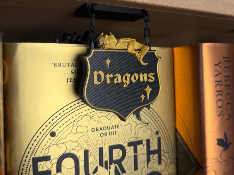Hanging Bookshelf Signs | Customizable Text