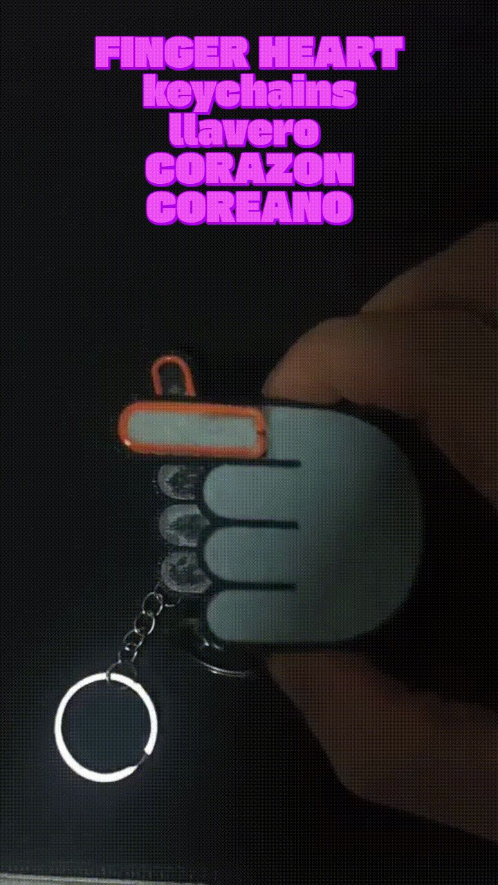 Llavero corazon Coreano neon