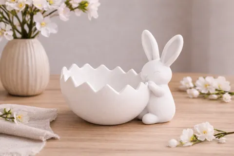 Bunny Eggshell Bowl – Easter Decor view 2