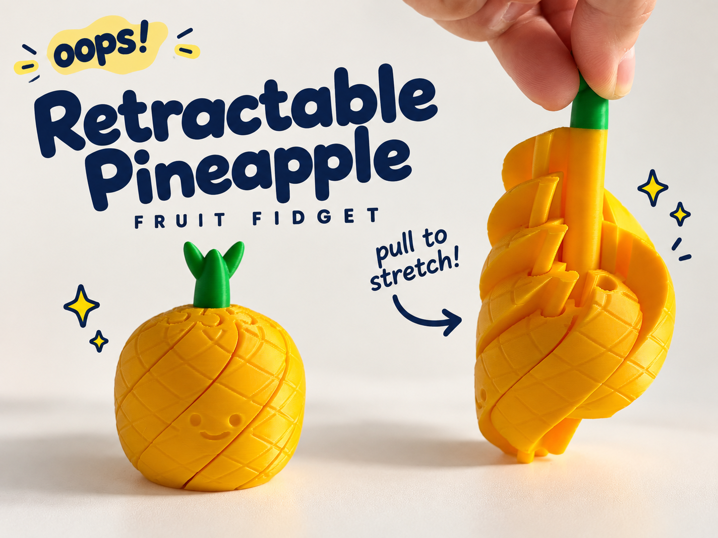 Retractable Pineapple Fidget Toy 3D model