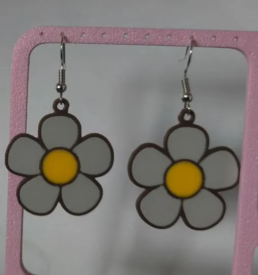 Pendientes flor margarita view 2