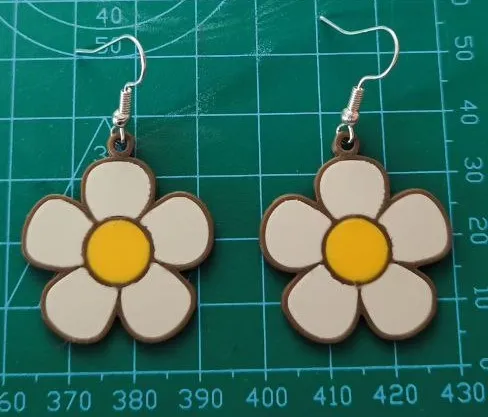 Pendientes flor margarita view 3