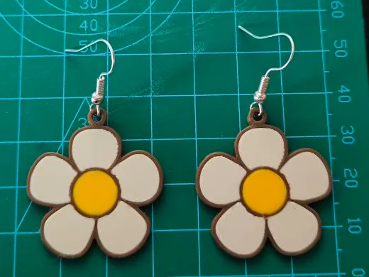 Pendientes flor margarita