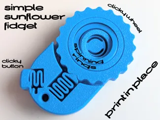 Simple Sunflower Fidget - Wheel, Button, Spinner