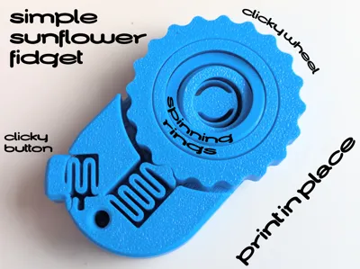 Simple Sunflower Fidget - Wheel, Button, Spinner