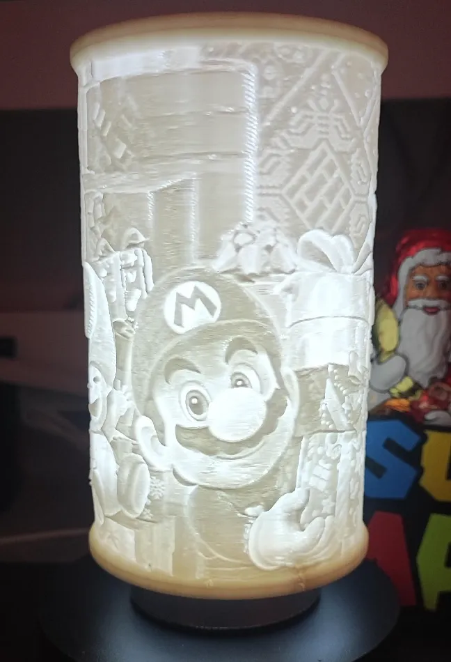 Weihnachten mit Mario Peach Luigi Lithophan Bild