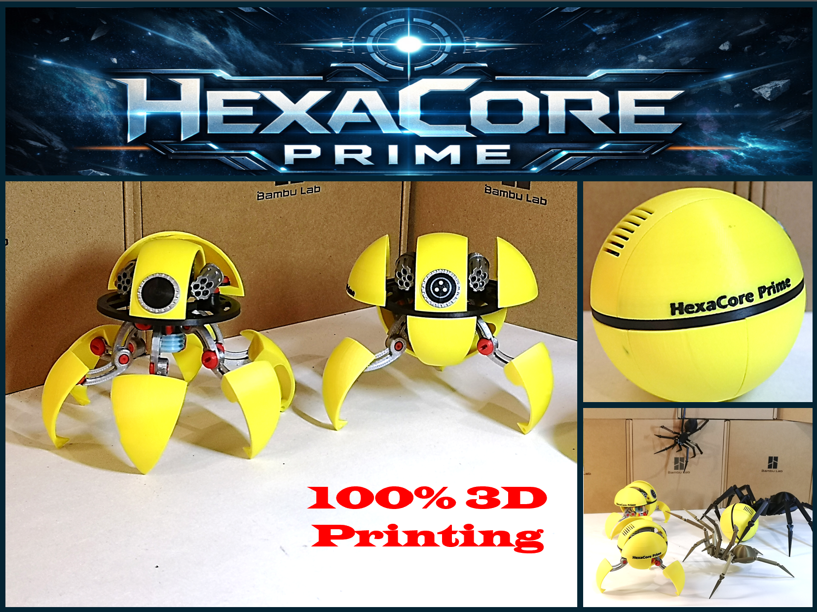 HexaCore Prime – Mécha sphérique transformable 