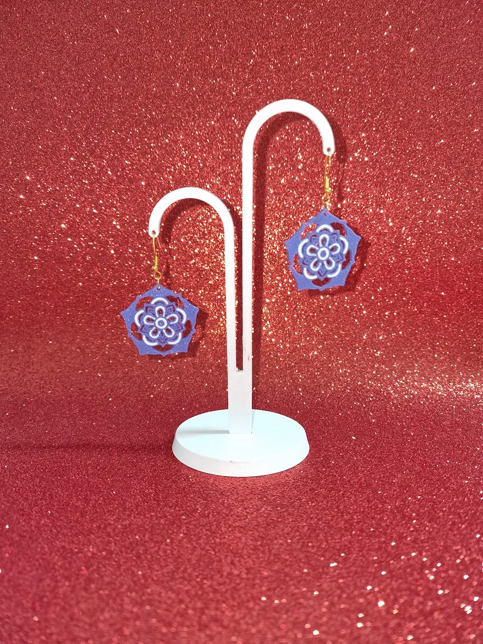 Penta mandala earrings view 3