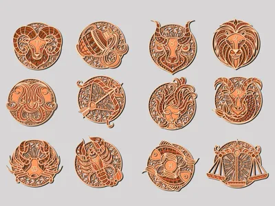 Twelve Constellations Series (Stacked Carving Craft)
