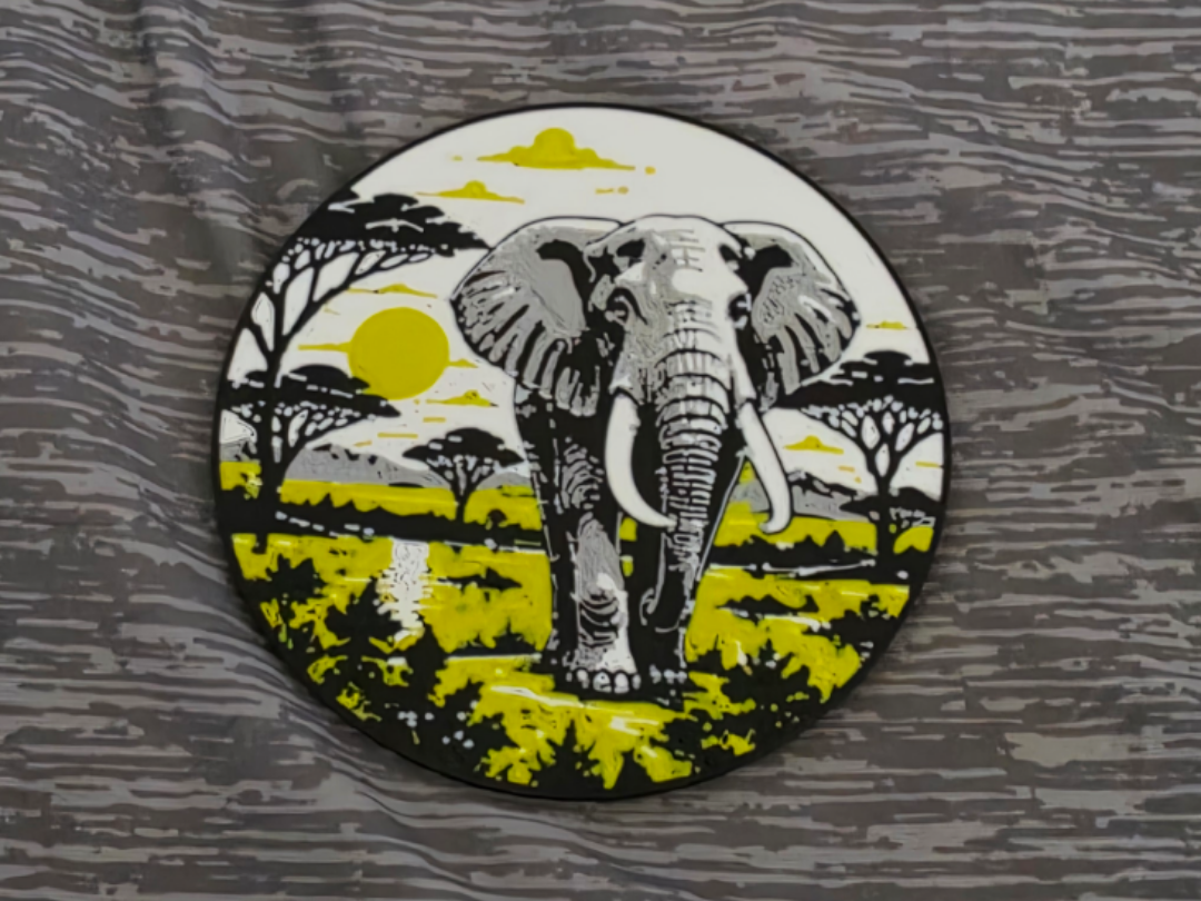 round 90mm elephant coaster 3D model by NezzyCFC