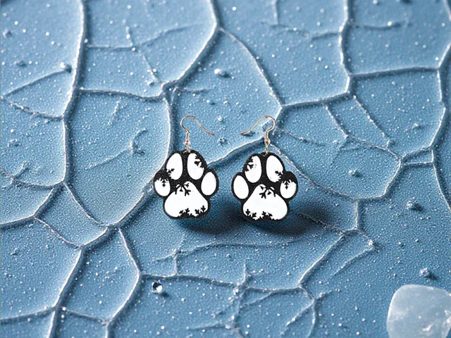 Winter paw earrings