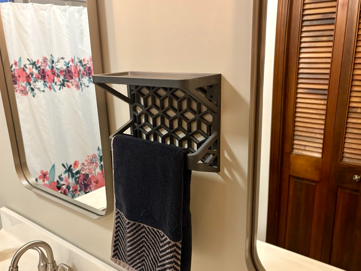 Geometric Bathroom Towel Shelf