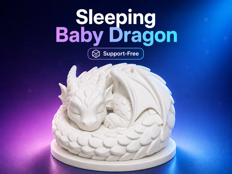 Sleeping Baby Dragon – Support-Free Desk Pet