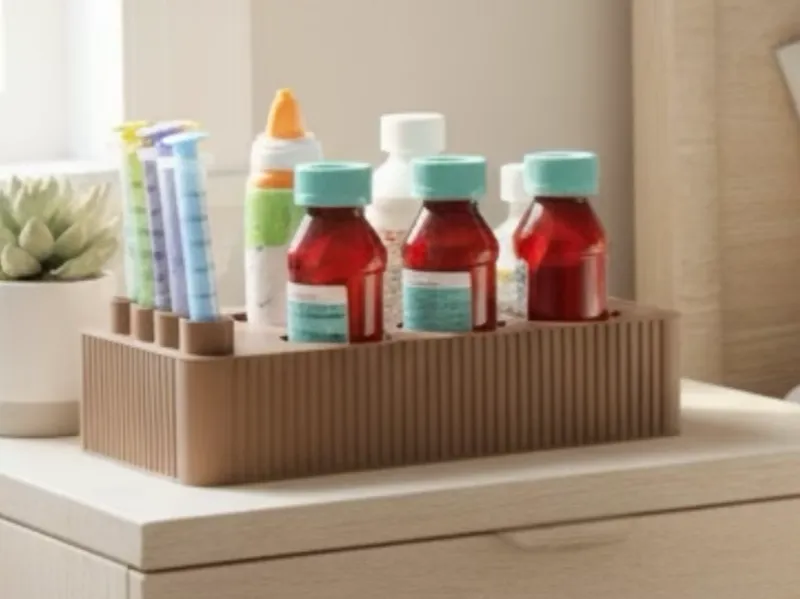 Kids Liquid Medication Station-w/Syringe Holder