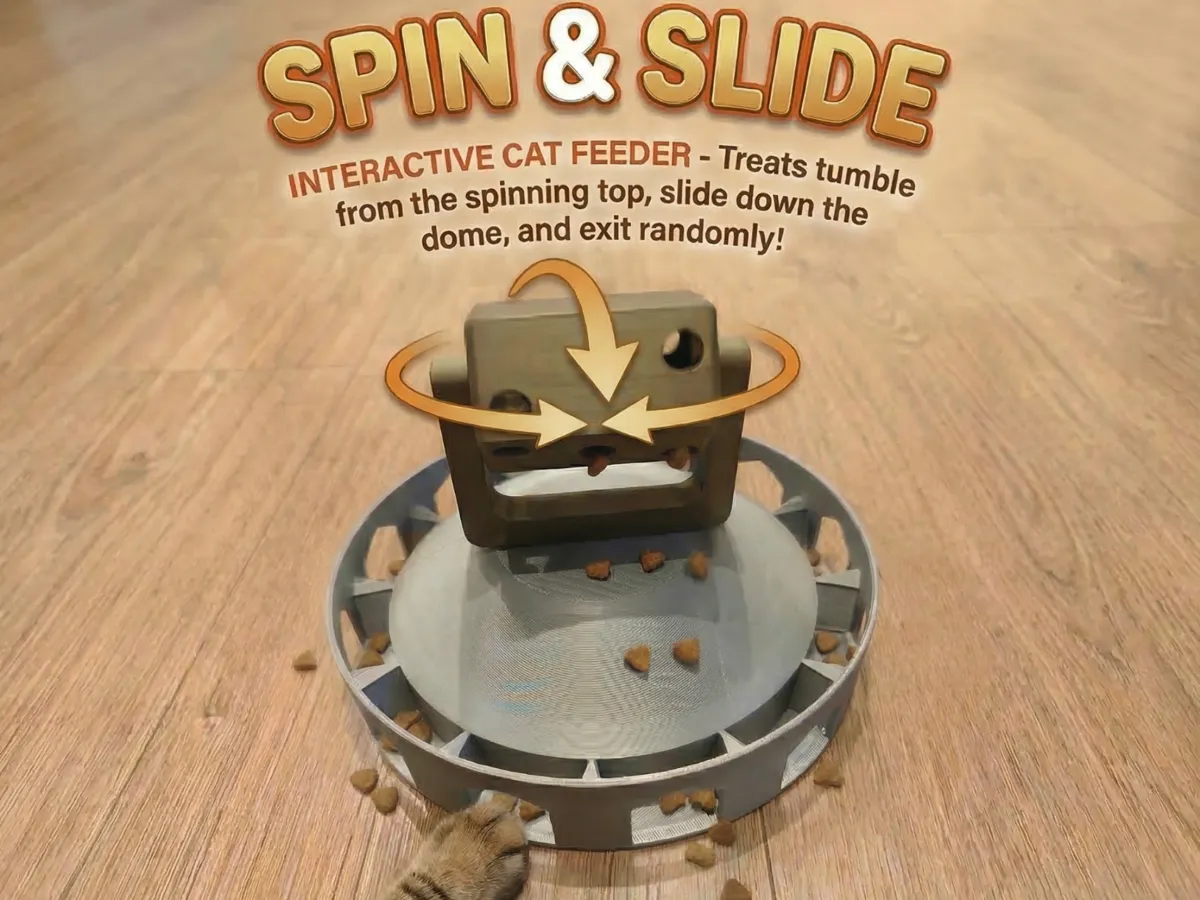 Cat slow feeder/activity feeder - Free 3D Print Model - MakerWorld