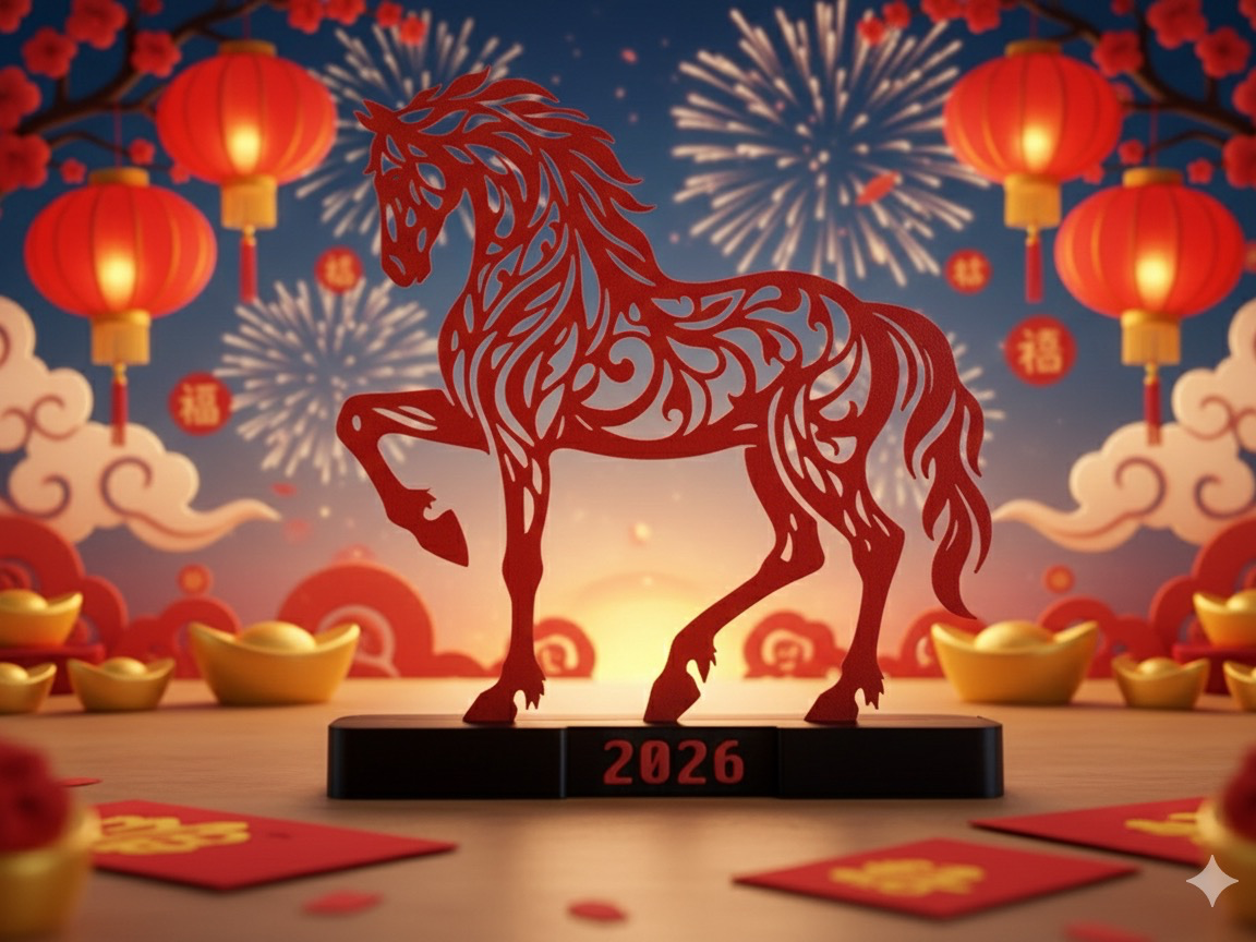 2026新年马到成功桌立摆件