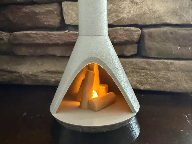 Miniature Mid-Century Modern LED Fireplace