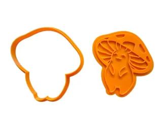 Cute Mushroom Character Cookie Cutter and Stamp