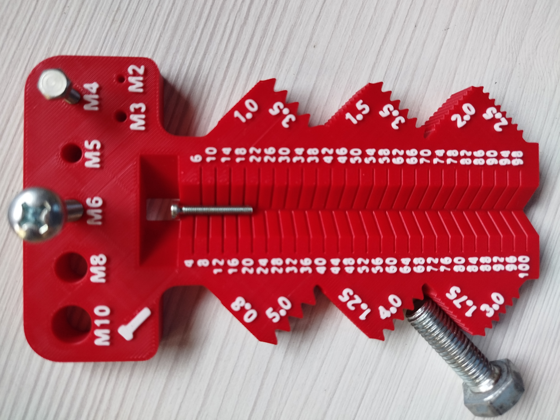 Screw measuring tool: M2-M10+L:4-100mm+P:0.8-5.0mm - 1
