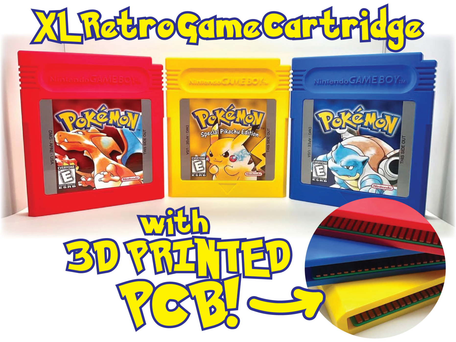 XL Retro DMG Game Cartridge with PCB! + Wall mount