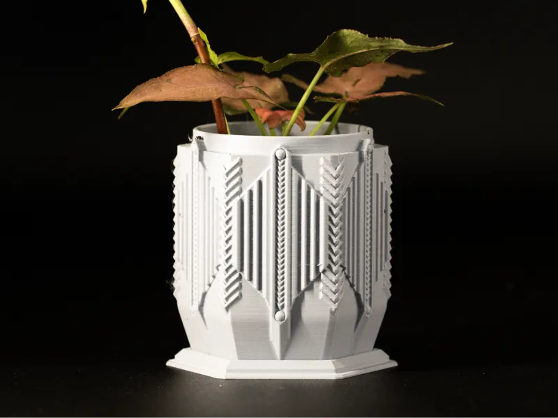 Art Deco Planter including drip tray 