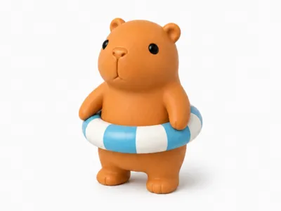 Capybara in Swimming Ring