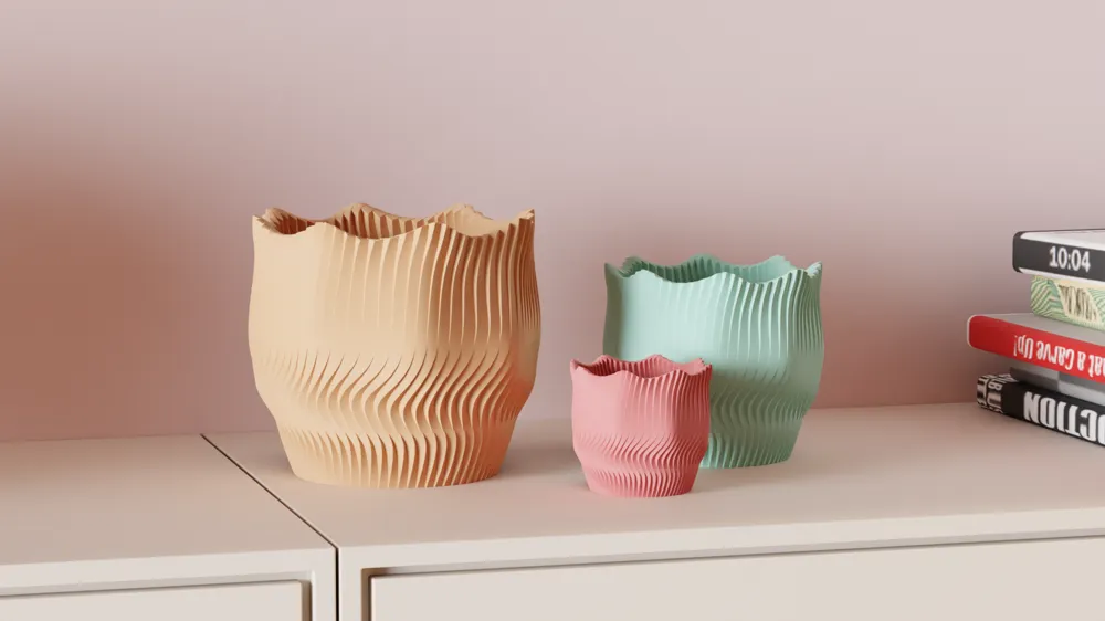 Modern Plant Pot. Soothing satisfying wave Planter by Abstractia Design ...