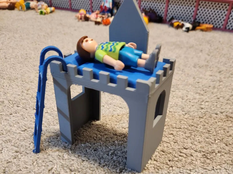 Playmobil Castle bed with mattress and ladder