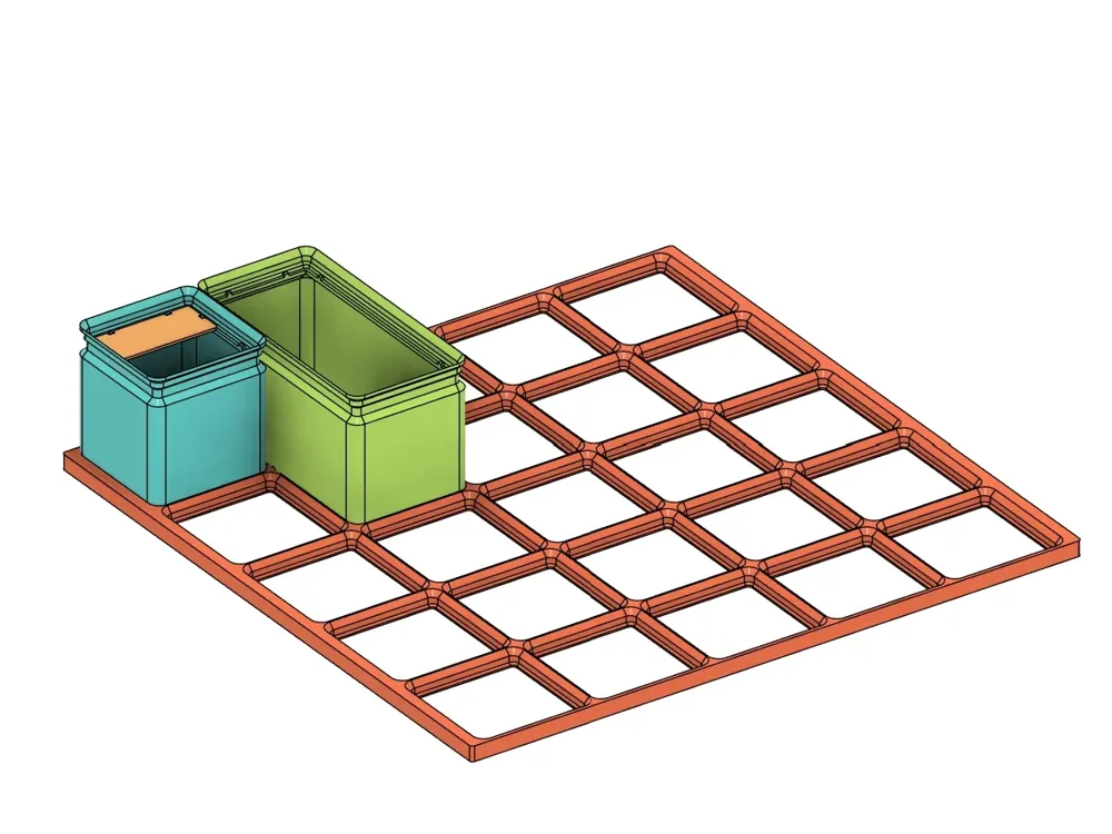 40mm Gridfinity storage box parts (modular multi-size, stackable, thin ...