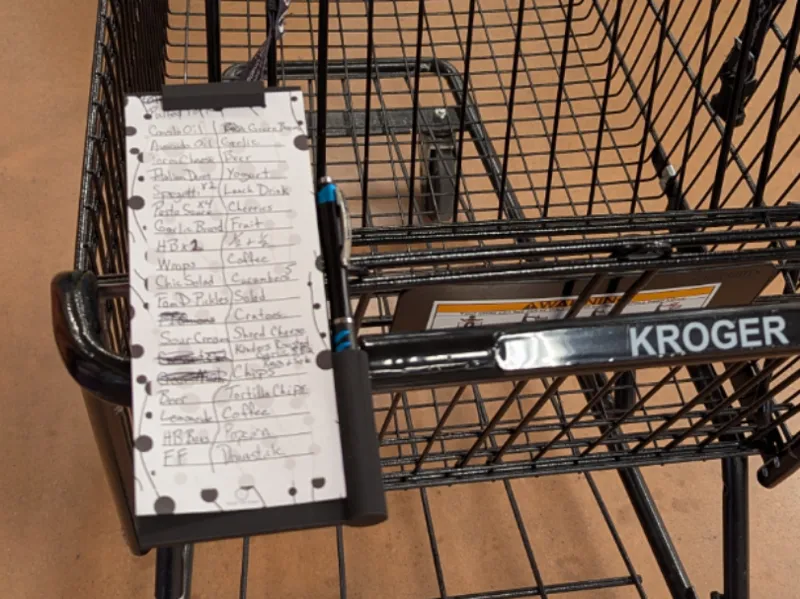 Shopping Cart List holder