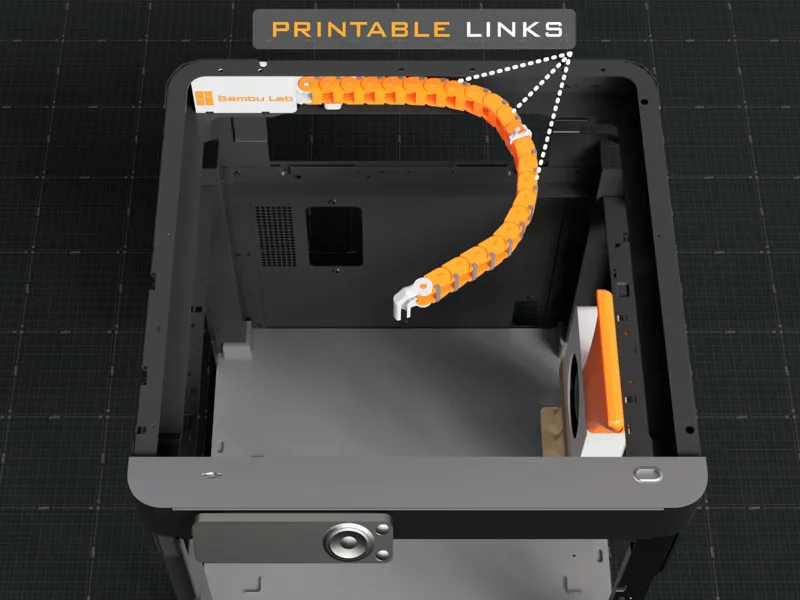 Bambu Lab P1P Printable Cable Drag Chain
