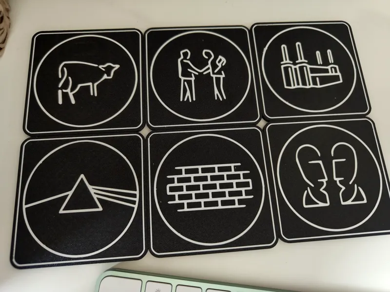 Pink Floyd Album Covers Coaster Set with Holder